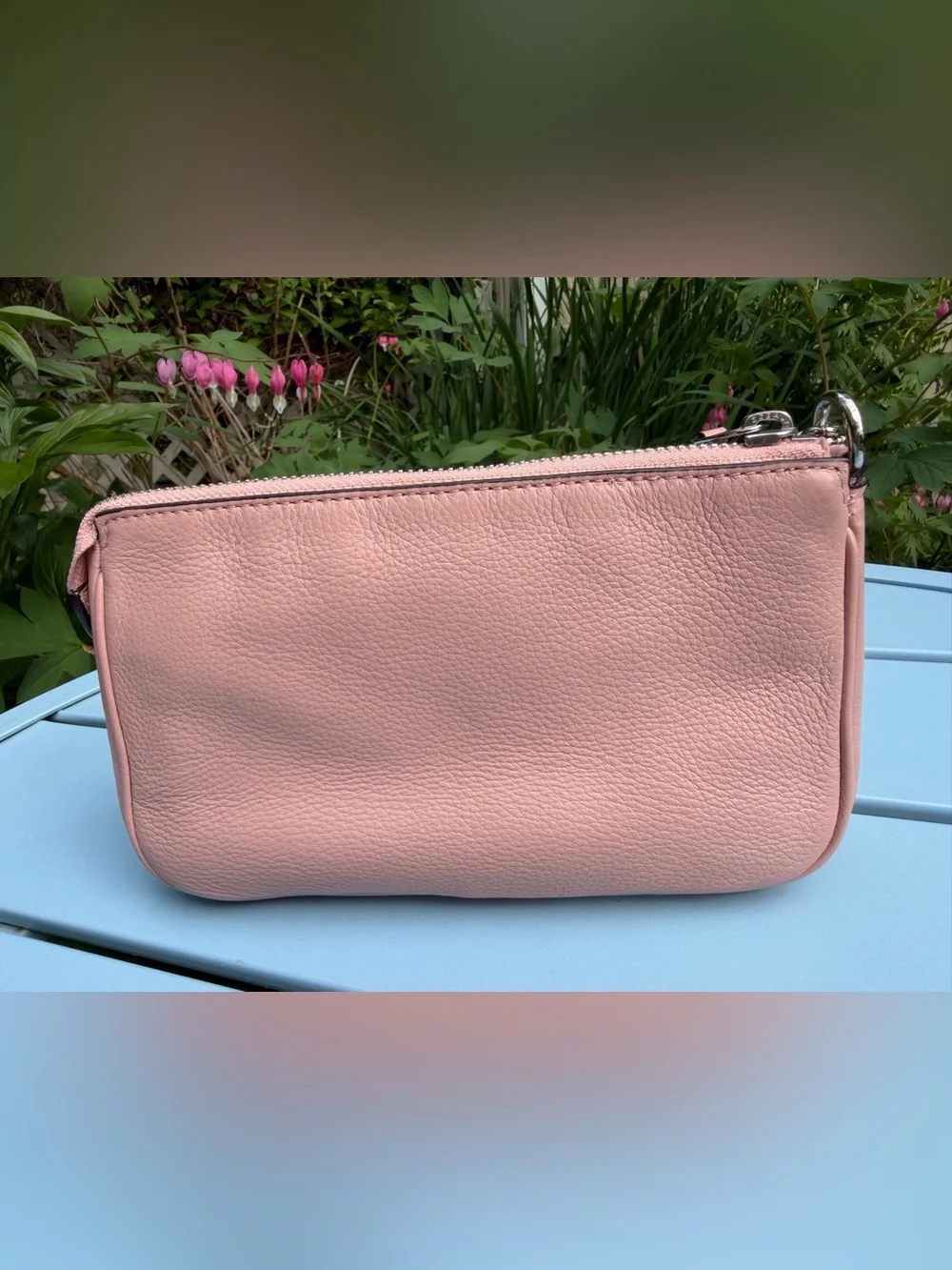 Coach Nolita 19 Blush Pink Pebbled Leather Chain Wristlet